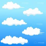 Blue Sky Background with Puffy White Clouds
